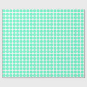 Circle Spots - Turquoise op White Cadeaupapier (Vlak)