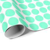 Circle Spots - Turquoise op White Cadeaupapier (Rol Hoek)