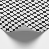 Circle Spots - White on Black Cadeaupapier (Hoek)