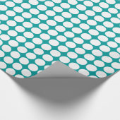 Circle Spots - White op Turquoise Cadeaupapier (Hoek)