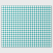 Circle Spots - White op Turquoise Cadeaupapier (Vlak)