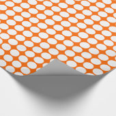 Circle Spots - Wit op Sinaasappel Cadeaupapier (Hoek)