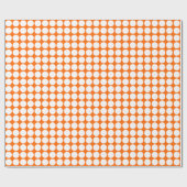 Circle Spots - Wit op Sinaasappel Cadeaupapier (Vlak)