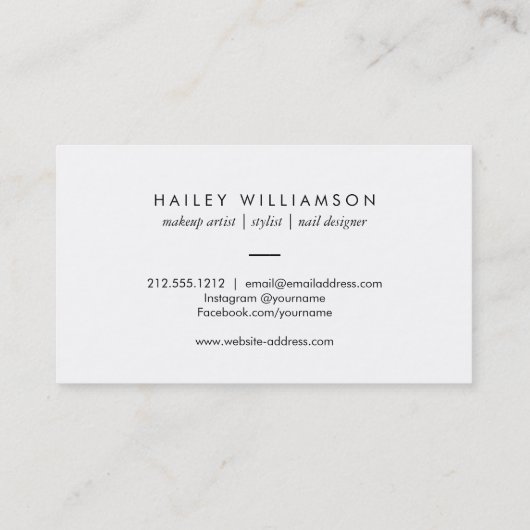  Circle Stamp Logo Make-up en Beauty White Visitekaartje (Achterkant)