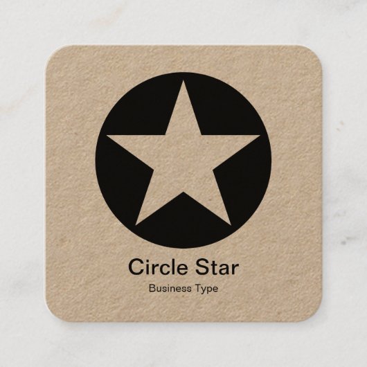 Circle Star - Kraft Vierkante Visitekaartje (Voorkant)