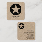 Circle Star - Kraft Vierkante Visitekaartje (Voorkant / Achterkant)