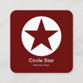 Circle Star - Wit op donkerrood bruin Vierkante Visitekaartje (Voorkant)