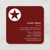 Circle Star - Wit op donkerrood bruin Vierkante Visitekaartje (Achterkant)