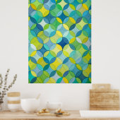 Circle Stars Hand Painted Artist Pattern Print (Keuken)