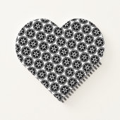 Circle Stars Zwart Wit patroon Notitieboek (Achterkant)