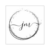 Circle-Stippen-Art, Monogram, Handschrift Stempel (Afrduk)