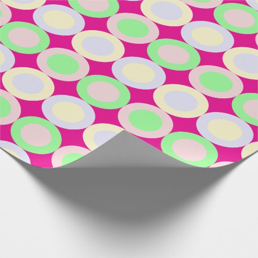 Circle Stippen Pastel Roze Groen Lavendel Geel Pol Cadeaupapier (Hoek)