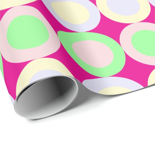 Circle Stippen Pastel Roze Groen Lavendel Geel Pol Cadeaupapier (Rol Hoek)