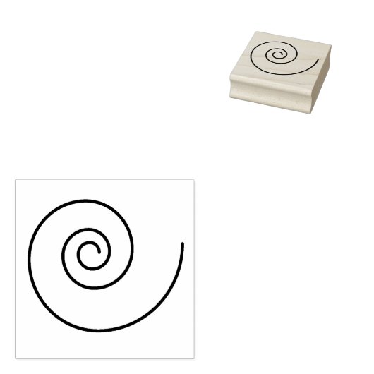 Circle Swirl Hout Art Stamp Rubberstempel (Gestempeld)