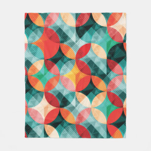 Circle Symphony: Kleurrijke Abstracte Vintage Fleece Deken
