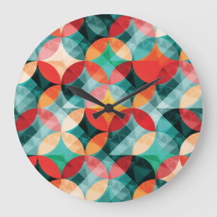 Circle Symphony: Kleurrijke Abstracte Vintage Grote Klok