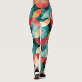 Circle Symphony: Kleurrijke Abstracte Vintage Leggings (Achterkant)