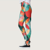 Circle Symphony: Kleurrijke Abstracte Vintage Leggings (Links)