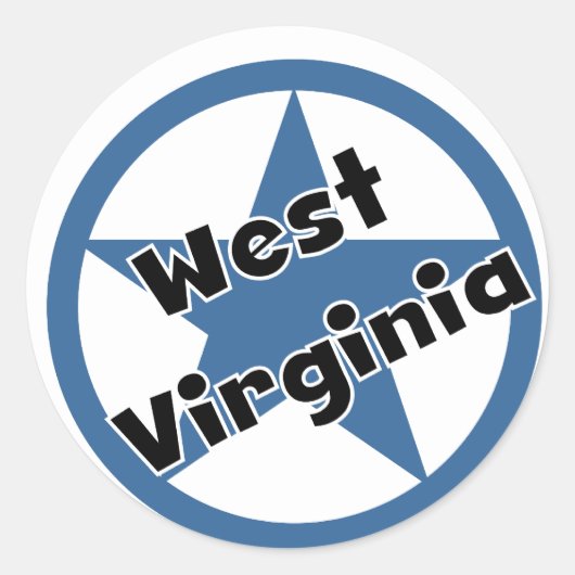 Circle West Virginia Ronde Sticker (Voorkant)