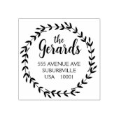 Circle Wreath Branches Custom Rubber Stamp Rubberstempel (Afrduk)