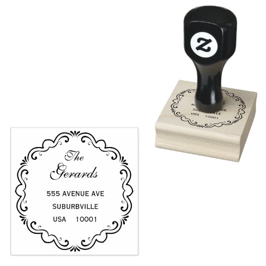 Circle Wreath  Script Custom Rubber Stamp Rubberstempel (Gestempeld)