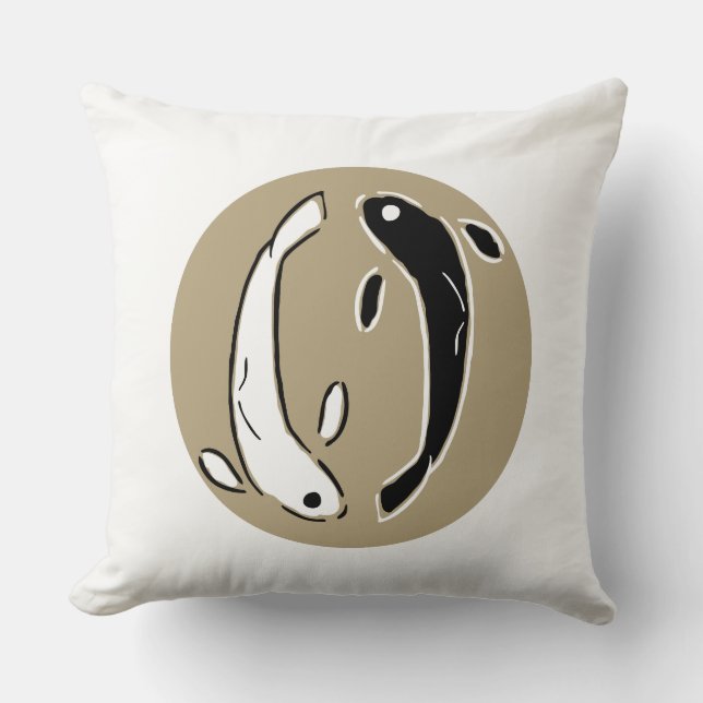 Circle Yin en Yang Swimming Koi Fish - Mongoose Kussen (Voorkant)
