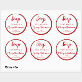 Circle Zeeplabel, Kerst Feestdagen Rood & Groen Ronde Sticker (Vel)