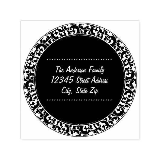 Circle  zwart ontwerp - Adresstempel Zelfinktende Stempel (Design)