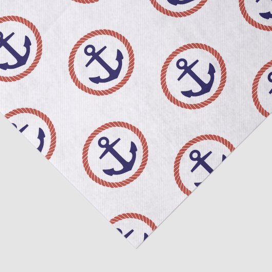 Circled Anchors Nautical Pattern Tissuepapier (Detail)