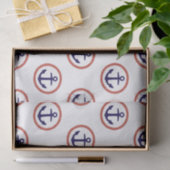 Circled Anchors Nautical Pattern Tissuepapier (Geschenk)