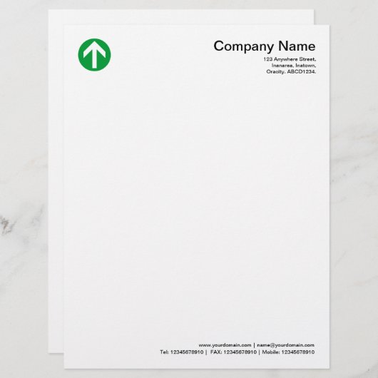 Circled Arrow - Grass Green Persoonlijk Briefhoofd (Voorkant / Achterkant)