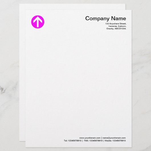 Circled Arrow - Magenta Briefhoofd (Voorkant / Achterkant)