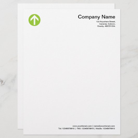 Circled Arrow - Martian Green Briefhoofd (Voorkant / Achterkant)