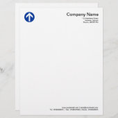 Circled Arrow - Navy Blue Persoonlijk Briefhoofd (Voorkant / Achterkant)