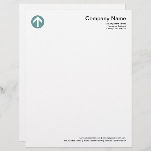 Circled Arrow - Ocean Green Custom Briefhoofd (Voorkant / Achterkant)