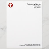 Circled Arrow - Ruby Red Persoonlijk Briefhoofd (Voorkant)