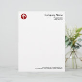 Circled Arrow - Ruby Red Persoonlijk Briefhoofd (Staand voorkant)