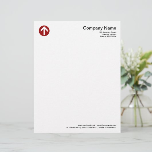 Circled Arrow - Ruby Red Persoonlijk Briefhoofd (Staand voorkant)