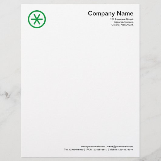 Circled Asterisk - Groen Briefhoofd Ontwerp (Voorkant)