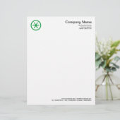 Circled Asterisk - Groen Briefhoofd Ontwerp (Staand voorkant)