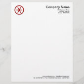 Circled Asterisk - Ruby Red Briefhoofd (Voorkant)