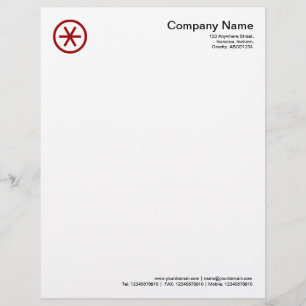 Circled Asterisk - Ruby Red Briefhoofd