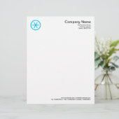 Circled Asterisk - Sky Blue Gepersonaliseerd Briefhoofd (Staand voorkant)