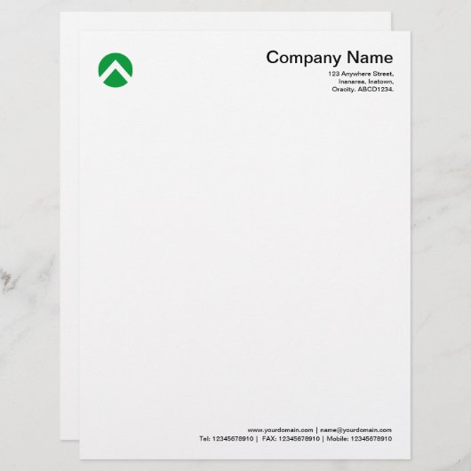 Circled Chevron - Grass Green Briefhoofd Sjabloon (Voorkant / Achterkant)