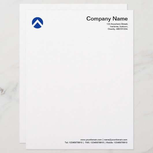 Circled Chevron - Navy Blue Briefhoofd Ontwerp (Voorkant / Achterkant)