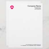 Circled Chevron - Neon Red Persoonlijk Briefhoofd (Voorkant / Achterkant)