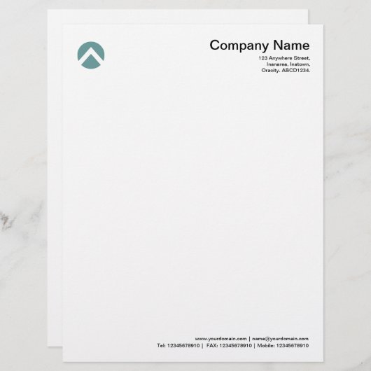 Circled Chevron - Ocean Green Gepersonaliseerd Briefhoofd (Voorkant / Achterkant)