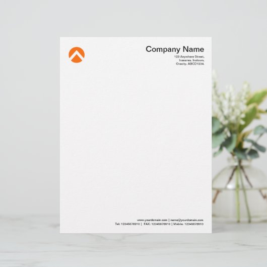 Circled Chevron - Sinaasappel Persoonlijk Briefhoofd (Staand voorkant)