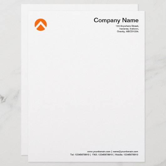 Circled Chevron - Sinaasappel Persoonlijk Briefhoofd (Voorkant / Achterkant)