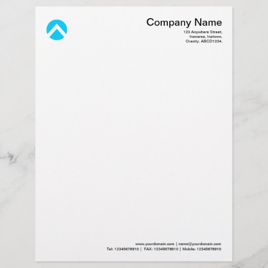 Circled Chevron - Sky Blue Briefhoofd Ontwerp (Voorkant)